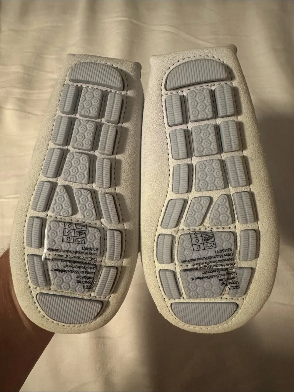 Janie and Jack Cream Suede Moccasins for Kids